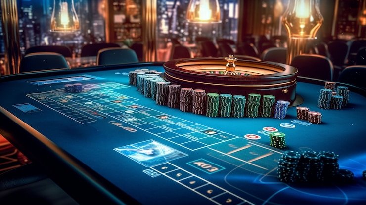 Interface meja Blackjack Evolution dengan limit taruhan terlihat jelas